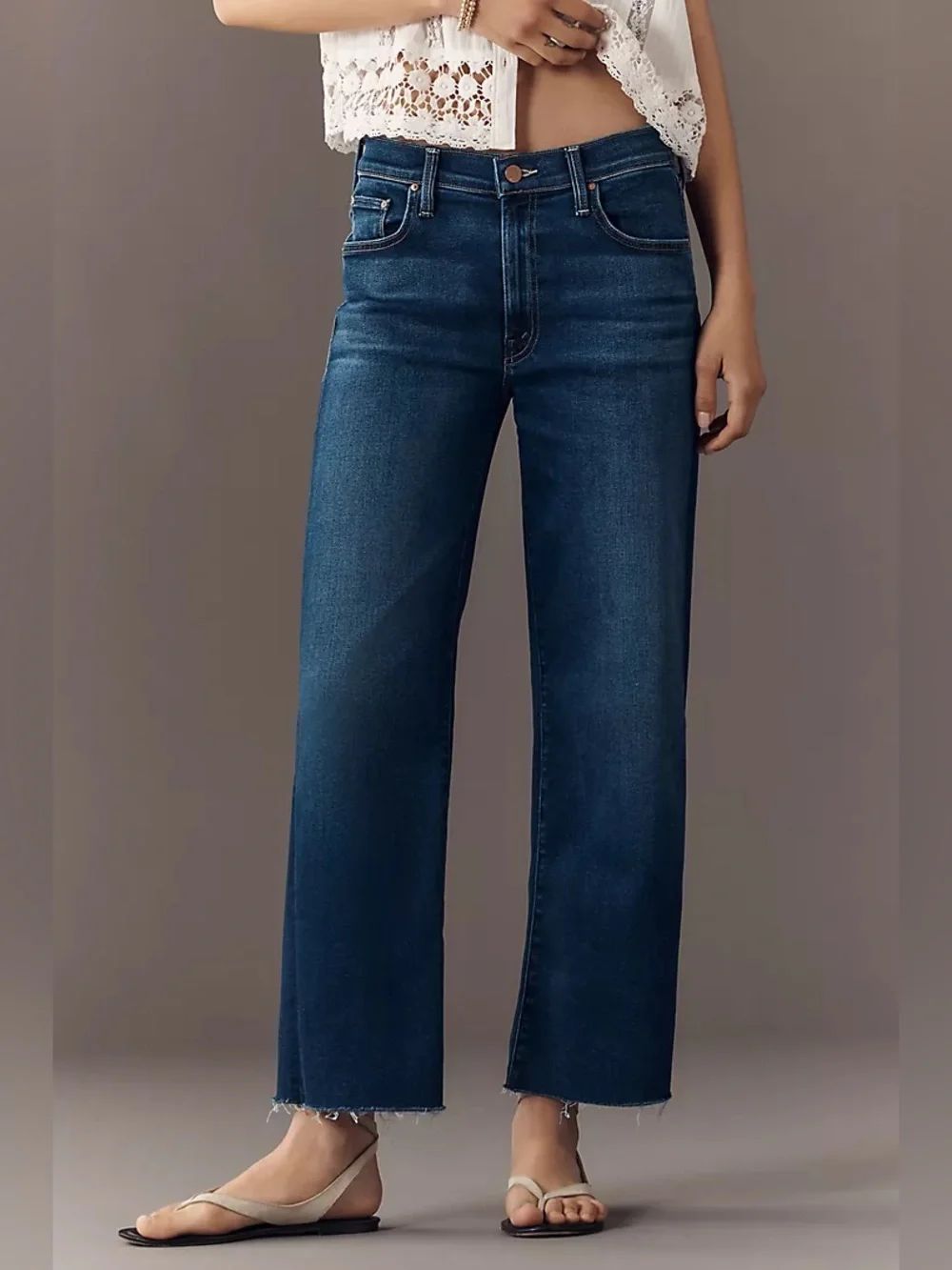 Mother The Mid Rise Rambler Zip Ankle Fray Size 28 Petite - Picture 2 of 12